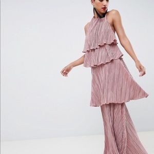 Beautiful ASOS Maxi mauve tiered dress